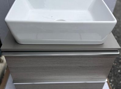 Cersanit Virgo Vanity Unit Dark Oak 60cm + Basin