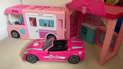 barbie car camper and house