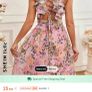Pink Floral Summer Maxi Dress Image 4