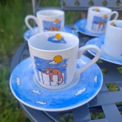 6 china espresso cups and saucers postage possible