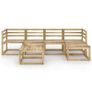 6 Piece Garden Lounge Set Green Impregnated Pinewood Image 2