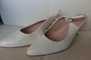 White Low Heel Shoes. Size 8