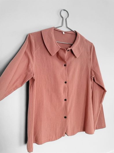 New Dusty Rose Button Down Long Sleeve Shirt