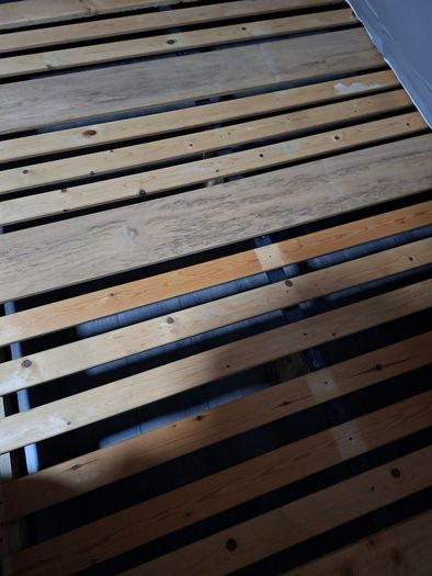 Grey fabric double bed frame only