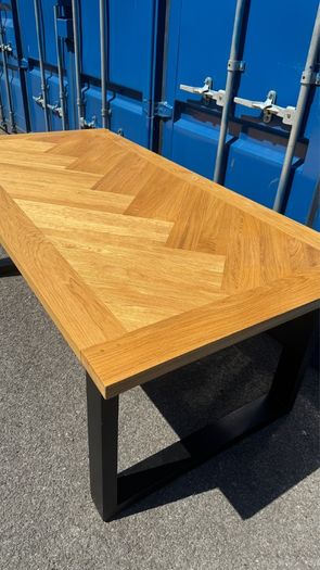 Herringbone Oak Dining Table, Ex Display