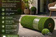 Artificial Grass 15 x 7 ft 35 mm Premium Fake Grass Lawn Roll UV Resistant Synthetic Turf for Garden Patio Balcony Pets and Outdoor Areas