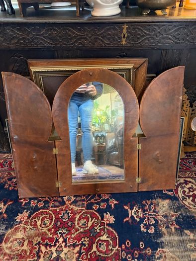 Moroccan Leather Vintage Mirror