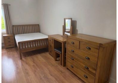 Solid Oak Bedroom Furniture (Double Bed, Mattress, Locker, Dressing table, Chest)