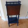Midnight Blue Upcycled Vintage Hall Stand with Drawer & Gallery Rail Image 5