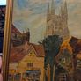 1970's Oil Painting of Church and Woolpack Hotel, Kent - Signed Image 6