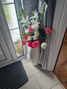 flowers and tall vase