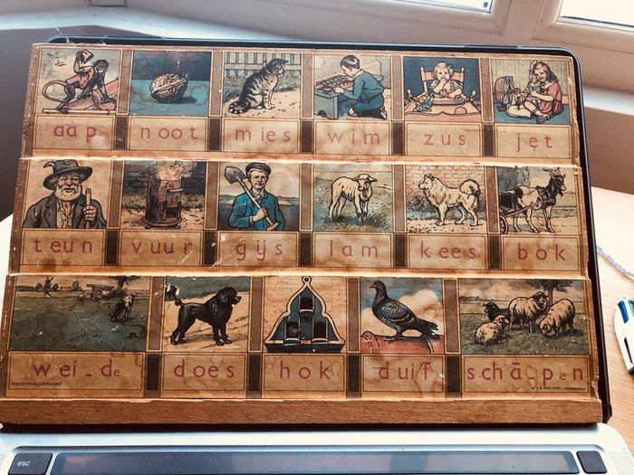 Vintage Dutch Wooden Spelling Board