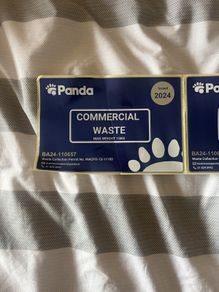 Three Panda commercial waste stickers