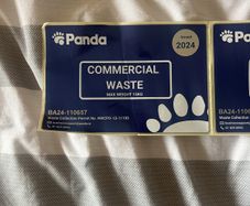 Three Panda commercial waste stickers
