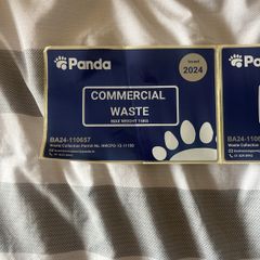 Three Panda commercial waste stickers