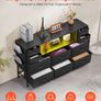 10 Drawer Dresser, Fabric Drawer Dresser with Fabric Bins, Closet Storage Drawers with Open Storage Shelf, LED Lights & Built-in Outlet, Fabric Storage Tower for Bedroom, Hallway, Closet, Black Image 7