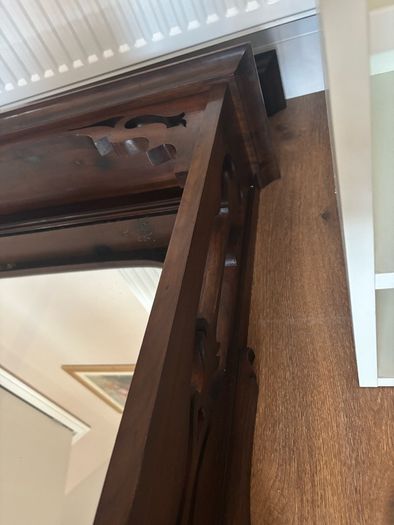 Mirror mantel - dark brown wood