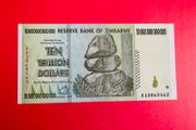 Zimbabwe 10 Trillion Dollars. UNC  2008..verified Under Uv Light. )