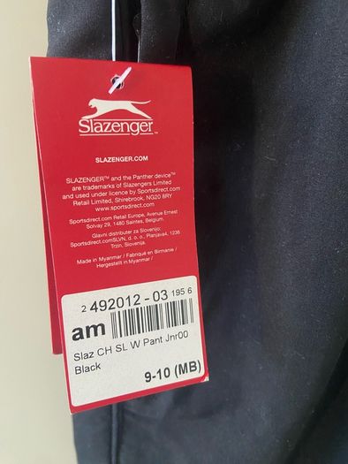 slazenger black tracksuit bottoms 9-10 Brand new with tags