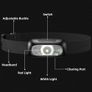 Rechargeable Head Torch 2 Pack, 5 Modes Bright LED Headlamp with Red Light, Lightweight Waterproof Hands-Free Head Torch for Camping, Running, Hiking, Adjustable Headband for Adults, Kids Image 2