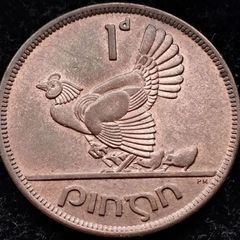 [#2111] - Ireland 1949 | One Penny | Irish 1d | Irish Penny | KM.11 | UNC
