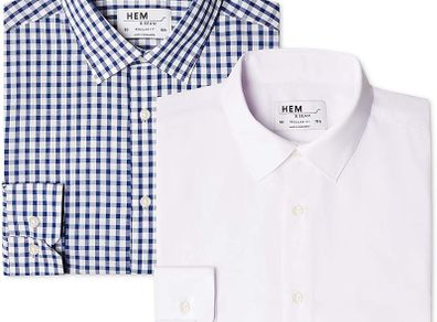 find. HEM & SEAM Men's Business Shirt 2 Pack Regular Shirt
