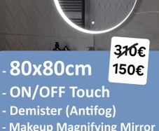 LED Bathroom Mirror Makeup Antifog 80cm