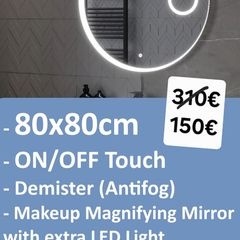 LED Bathroom Mirror Makeup Antifog 80cm