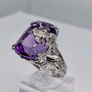 Silver Pink Amethyst Nature Ring Image 5