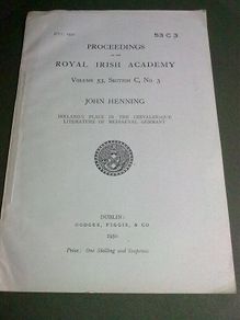 Ireland 's place in the chivalresque literature of mediaeval Germany