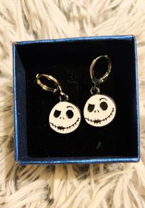 Jack Skellington Gothic Clip-On Earrings Nightmare Before Christmas Inspired