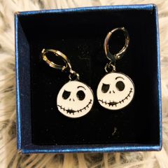 Jack Skellington Gothic Clip-On Earrings Nightmare Before Christmas Inspired