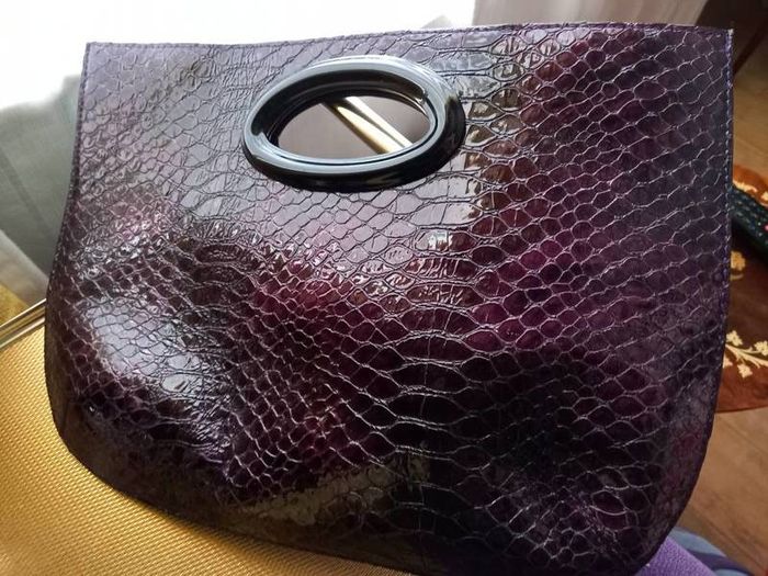 MARNI Deep Purple Patent Faux Alligator Bag