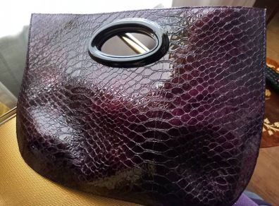 MARNI Deep Purple Patent Faux Alligator Bag