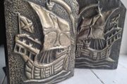 Arts &amp; Crafts Repousse Galleon Ship Bookends