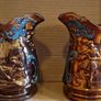 Pair of Genuine Antique Staffordshire Copper Lustre Jugs (c.1850) Image 8