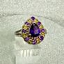 African Amethyst, Citrine & Rhodolite Garnet Ring Image 3