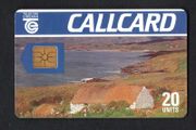 1991 Ireland 20 unit Cottage Definitive Call Card with Gemlus Gem1 Chip, Dame Lane Address, White Flag, Barcode Used. Telecom Eireann card number 1024.