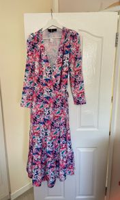 Ladies NEW Occasion Midi Wrap Dress Size 10