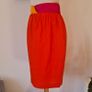 Vintage 1990s Irish designer Paul Costelloe pink orange linen tulip skirt Made in Ireland S 8 10 Image 4