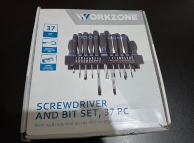 WORKZONE 37 Piece Screwdriver & Bit Set New