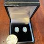 Stunning pair of White Opal Stud Earrings Image 4