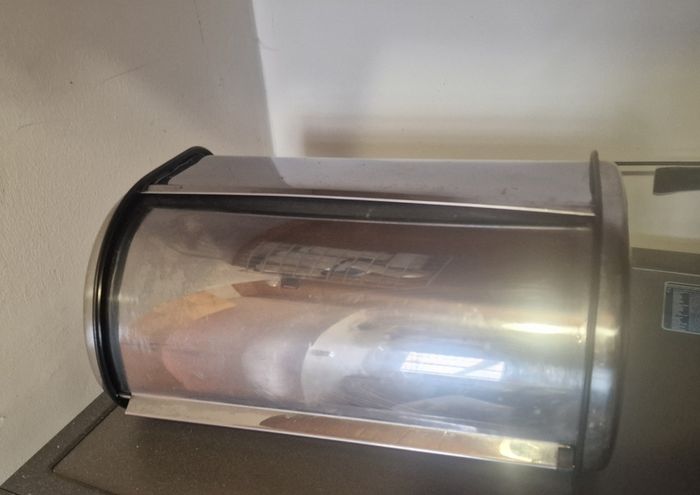 Chrome bread bin
