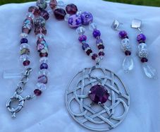 NEW Handmade Purple Bead Celtic Necklace by Irish Designer helenrose