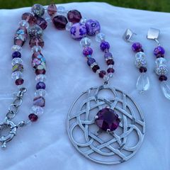 NEW Handmade Purple Bead Celtic Necklace by Irish Designer helenrose