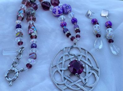 NEW Handmade Purple Bead Celtic Necklace by Irish Designer helenrose