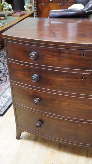 Regency Mahogany Bow Front Chest of Drawers