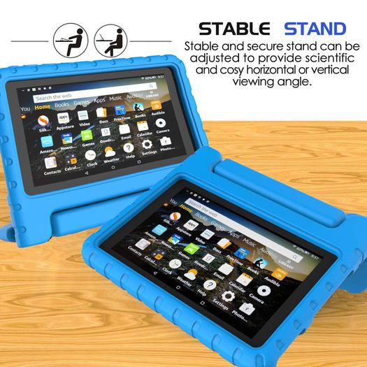 For Amazon Fire 7 2019 Case Kids Shockproof Tablet Smart Cover Handle EVA New Blue - FHT07ATK1