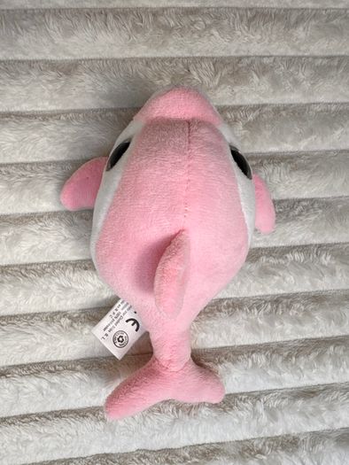Pink white Dolphin Jumbo approx. 19 cm. (with tail) The batteries are running out Used Please see photos