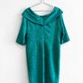 Pre Owned Coco Doll Teal Jacquard Off-The-Shoulder Cocktail Dress Image 4